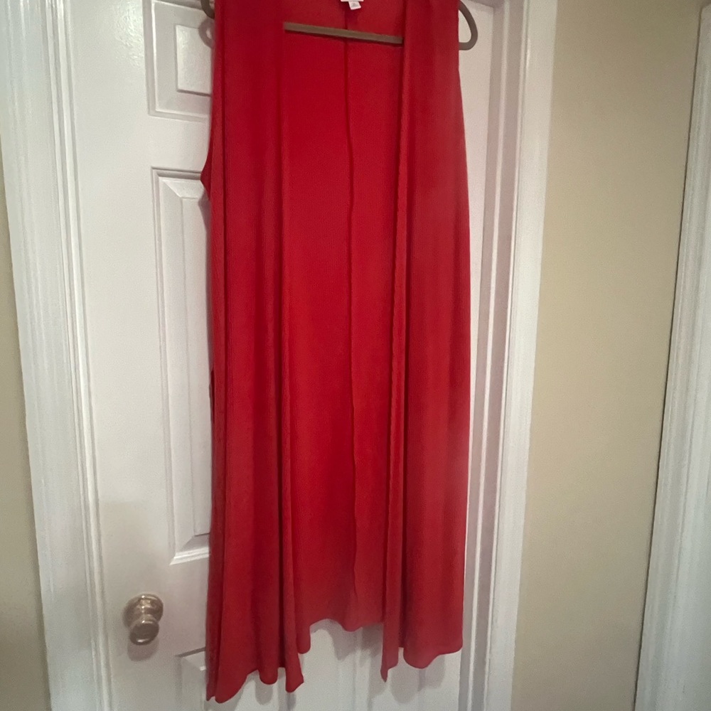 Lularoe Duster Cottony Red Vest XL